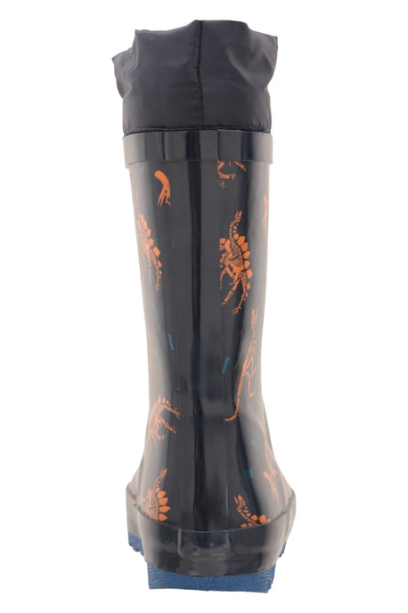 'Pattern' Winter Junior Wellies Lightweight Flexible Kids Fleece Lined Rain Boot Teal - Image 4