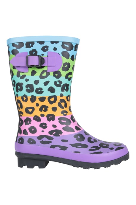 Kids Mid Height Rubber Wellies Waterproof Easy Clean Sturdy Grip Rain Boots Medium Blue - Image 2