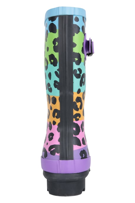 Kids Mid Height Rubber Wellies Waterproof Easy Clean Sturdy Grip Rain Boots Medium Blue - Image 3