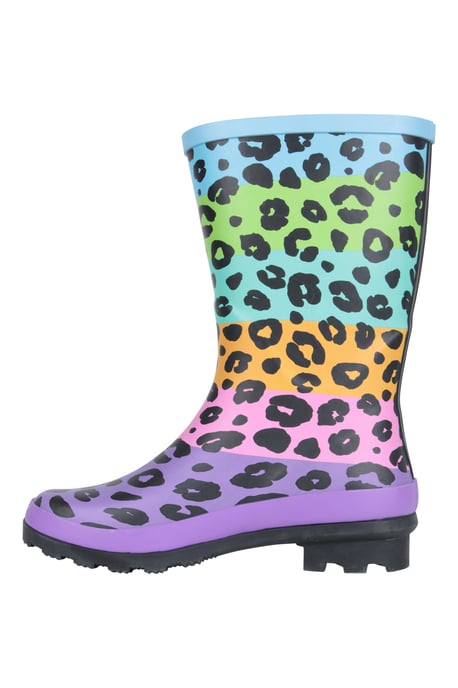 Kids Mid Height Rubber Wellies Waterproof Easy Clean Sturdy Grip Rain Boots Medium Blue - Image 4