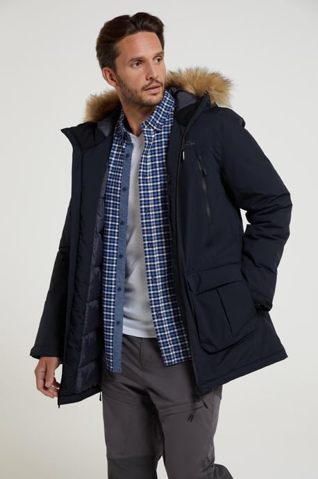 'Traverse' Men's Jacket Waterproof Breathable Warm Cosy Coat Black - Image 3