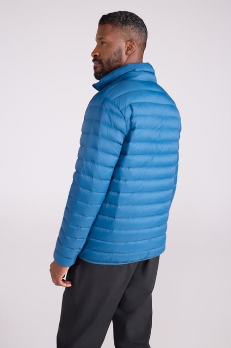 'Featherweight' Men's Down Jacket Water Resistant Puffer Full Zip Winter Coat Blue - Image 4