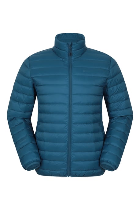 'Featherweight' Men's Down Jacket Water Resistant Puffer Full Zip Winter Coat Blue - Image 5