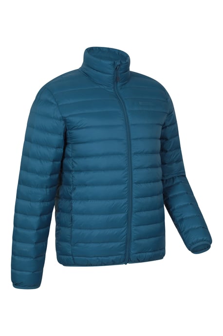 'Featherweight' Men's Down Jacket Water Resistant Puffer Full Zip Winter Coat Blue - Image 6