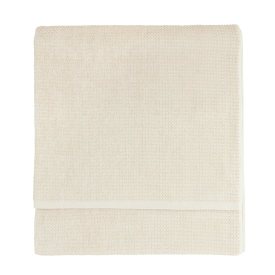 Hebden Textured Waffle 100% Cotton Bath Towel, Stone - Image 2
