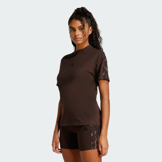 Seasonal Essentials Leopard Print T-Shirt with 3-Stripes - Image 1