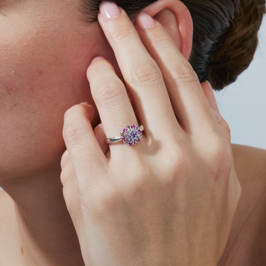 Luxenter Ring in Metal Alloy and Multicolor Zirconia finished in rhodium - Goryah - Image 4