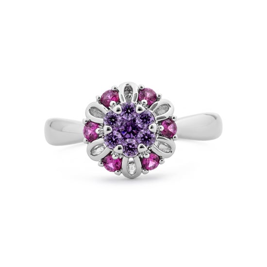 Luxenter Ring in Metal Alloy and Multicolor Zirconia finished in rhodium - Goryah - Image 6