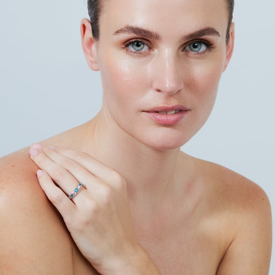 Luxenter Ring in Metal Alloy and Multicolor Zirconia finished in rhodium - Zebe - Image 2