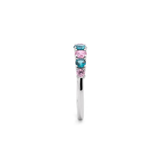 Luxenter Ring in Metal Alloy and Multicolor Zirconia finished in rhodium - Zebe - Image 3