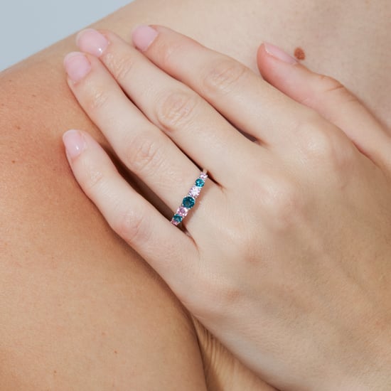 Luxenter Ring in Metal Alloy and Multicolor Zirconia finished in rhodium - Zebe - Image 4