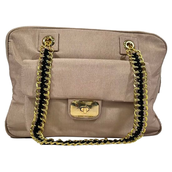 Love Moschino Chain Shoulder Bag in Pink Cotton - Image 1