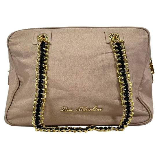 Love Moschino Chain Shoulder Bag in Pink Cotton - Image 3