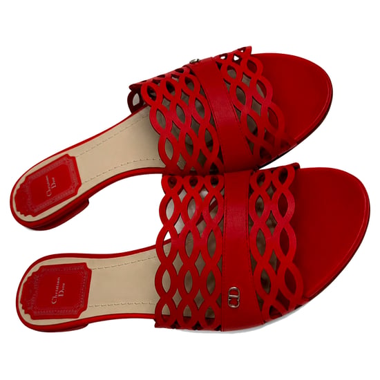 Dior Tattoo Lasercut Sandaler i rött läder - Image 6