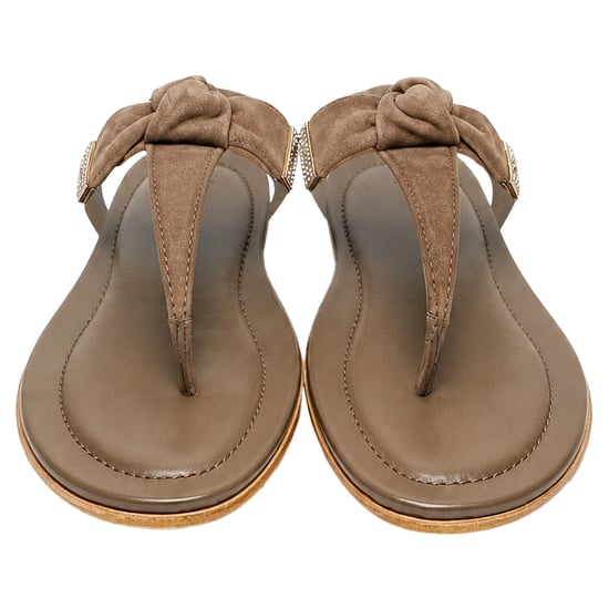 Tod's Bow Accent Thong Slide Sandals in Brown Suede - Image 3