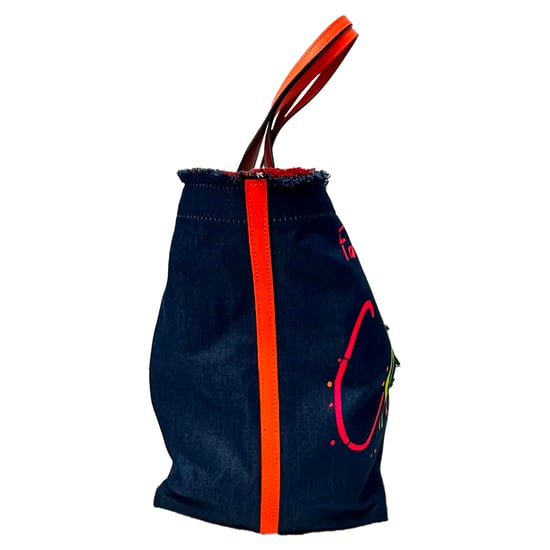 Christian Louboutin Frangibus Tote Bag In Navy Blue Denim - Image 3
