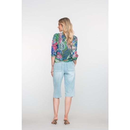 Geisha capri elastic waist 51306-10 830 bleached denim - Image 4