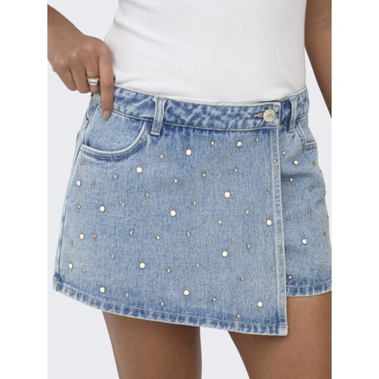 Only onltexas studded reg dnm skort bj 15371189 light medium blue - Image 5