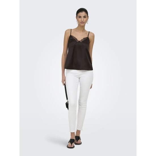 Only onlfaraya strap lace satin top wvn 15380254 chocolate torte - Image 3