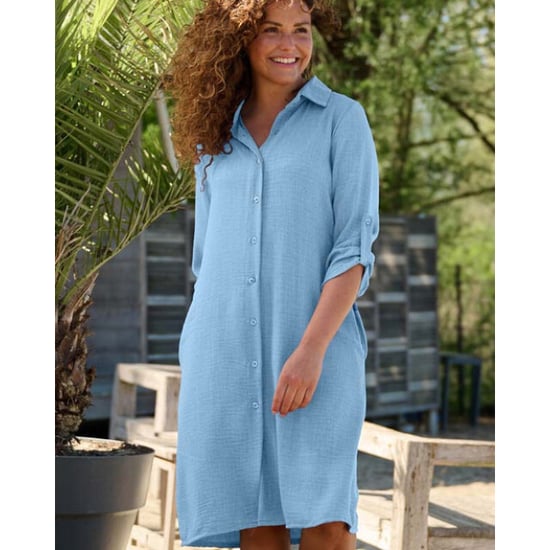 FOS Amsterdam Fos 7811 jurk lina uni lyocell look jeans - Image 6
