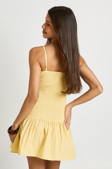 Shirred Bodice Poplin Mini Dress - Image 2