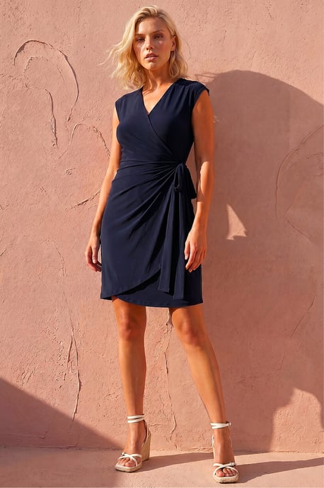 Petite V-Neck Wrap Dress - Image 3