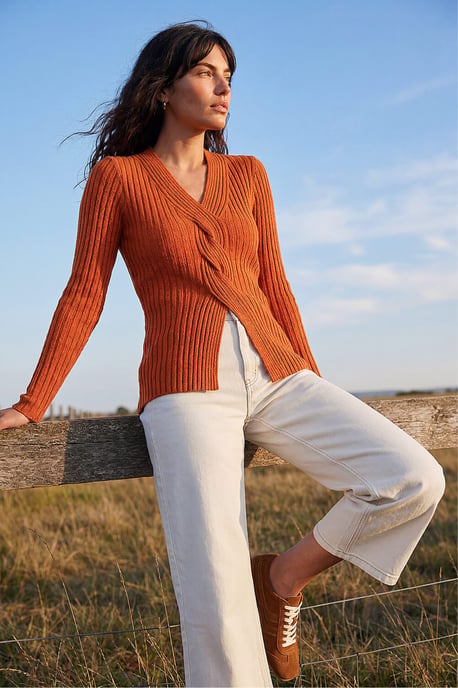 Cable Split Detail Rib Jumper - Image 2
