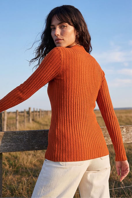 Cable Split Detail Rib Jumper - Image 3