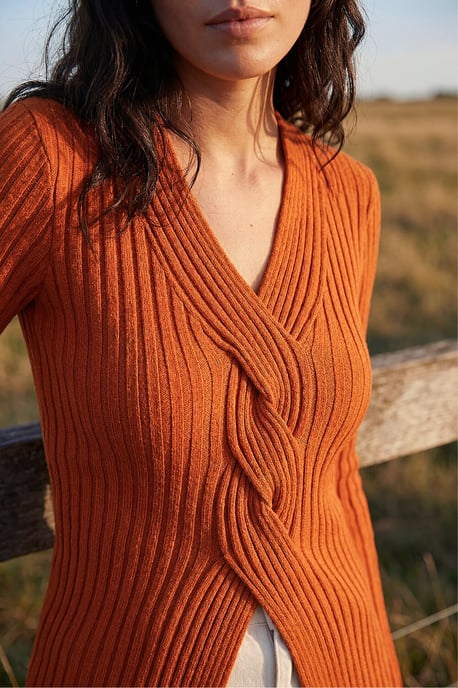 Cable Split Detail Rib Jumper - Image 4