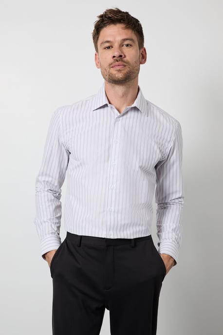 Pink Multi Stripes Easy Iron Slim Fit Long Sleeve Shirt - Image 1