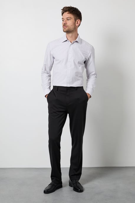 Pink Multi Stripes Easy Iron Slim Fit Long Sleeve Shirt - Image 2