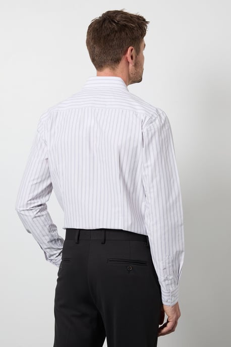 Pink Multi Stripes Easy Iron Slim Fit Long Sleeve Shirt - Image 3