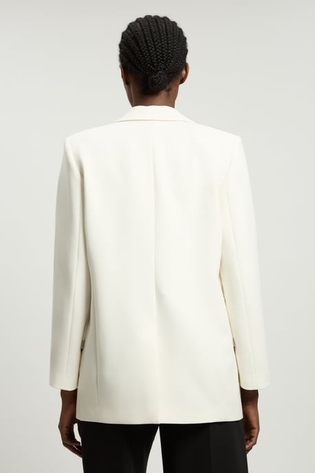 Compact Stretch Ruched Sleeve Detail Single Breasted Blazer - Image 3