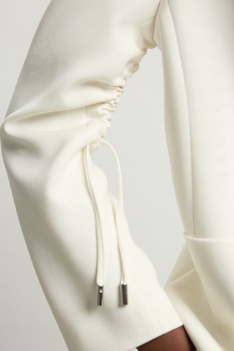 Compact Stretch Ruched Sleeve Detail Single Breasted Blazer - Image 4