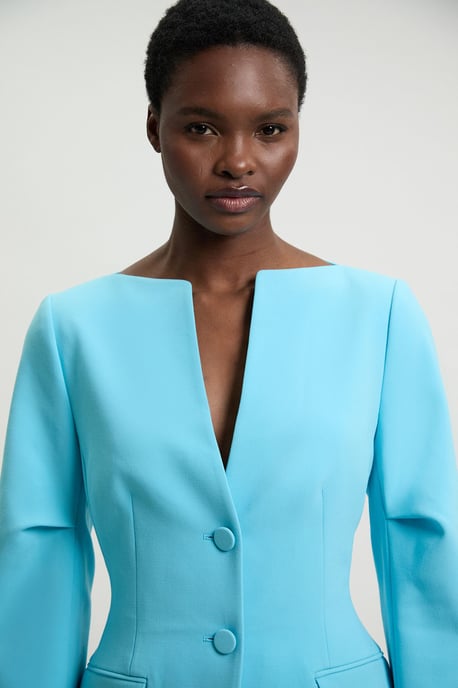 Compact Stretch Tailored Single Breast Blazer - Image 2