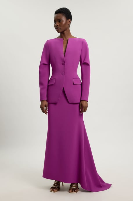Compact Stretch Tailored Single Breast Blazer - Image 2