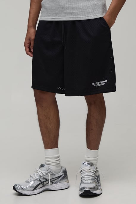 Baggy Fit Printed Mesh Jersey Short - Image 1