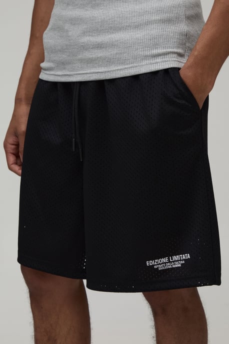 Baggy Fit Printed Mesh Jersey Short - Image 3