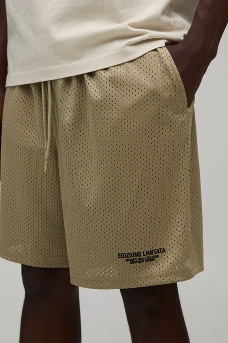 Baggy Fit Printed Mesh Jersey Short - Image 3