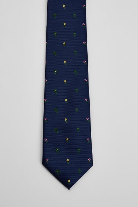Navy Ditsy Floral Tie - Image 3