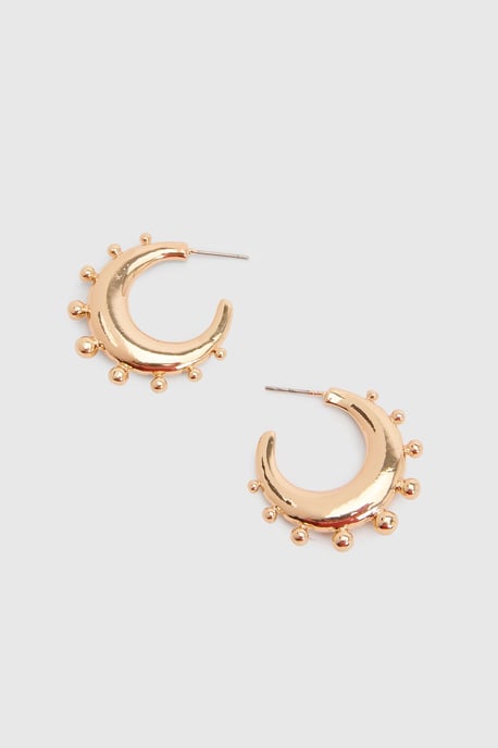 Crescent Orb Detail Hoops - Image 3