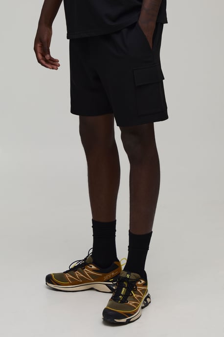 Slim Fit Elasticated Technical Stretch Cargo Shorts - Image 1