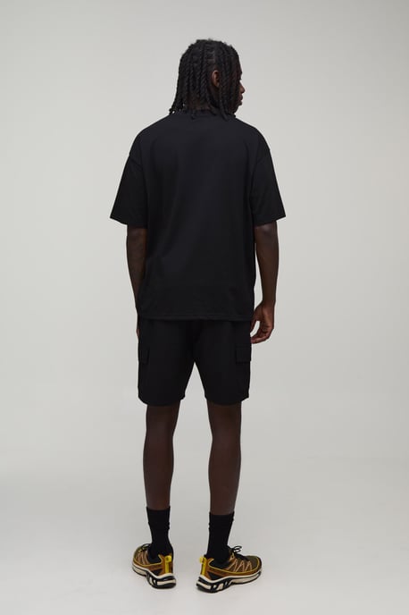 Slim Fit Elasticated Technical Stretch Cargo Shorts - Image 2