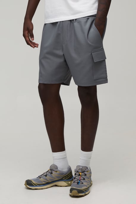 Slim Fit Elasticated Technical Stretch Cargo Shorts - Image 1