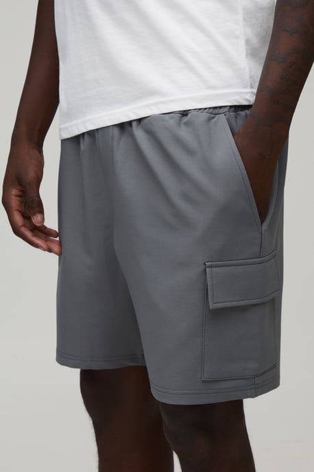 Slim Fit Elasticated Technical Stretch Cargo Shorts - Image 3