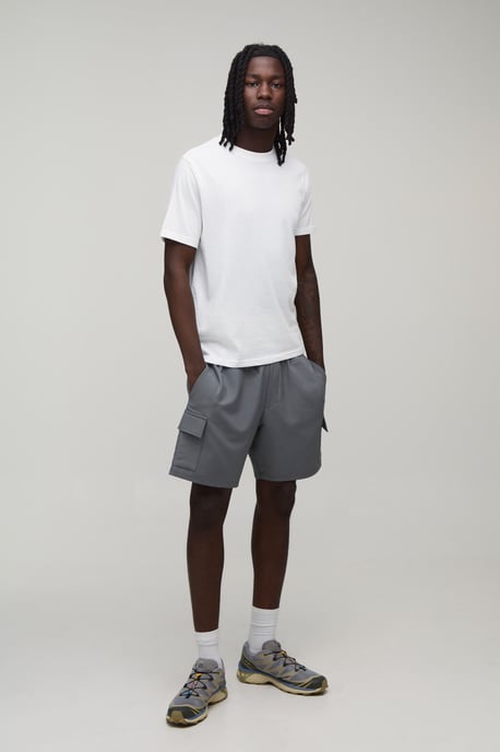 Slim Fit Elasticated Technical Stretch Cargo Shorts - Image 4