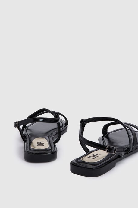 Silvie Faux Leather Strappy Flat Sandals - Image 2