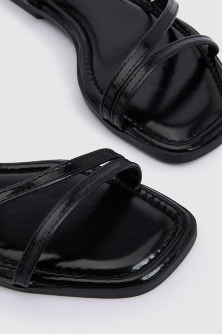 Silvie Faux Leather Strappy Flat Sandals - Image 3