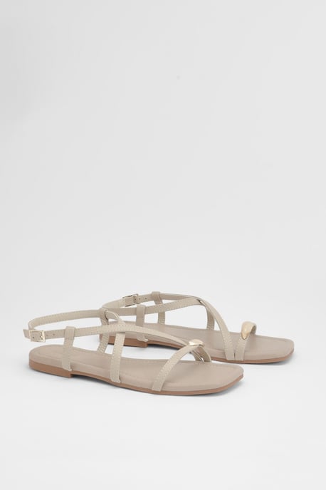 Hardware Detail Square Toe Sandals - Image 3