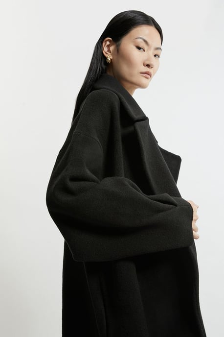 Compact Wool Blend Oversized Knit Coatigan - Image 2